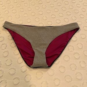 Grey and black ribbed bikini bottoms- NWT